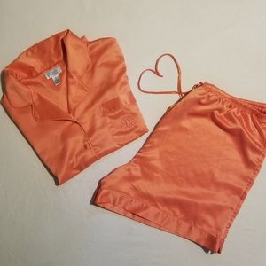 Cabernet Salmon Pink/Orange Pajama Shorts Set